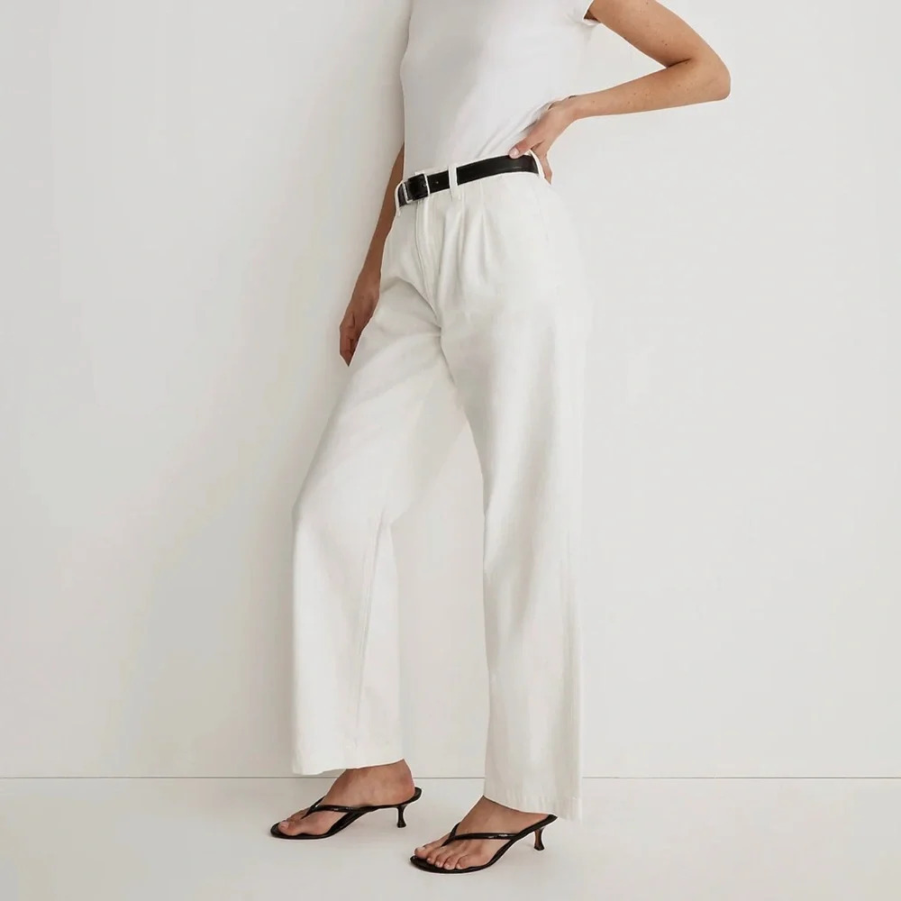 Madewell White The Harlow Wide Leg Denim Jeans Size 33 - Picture 4 of 7